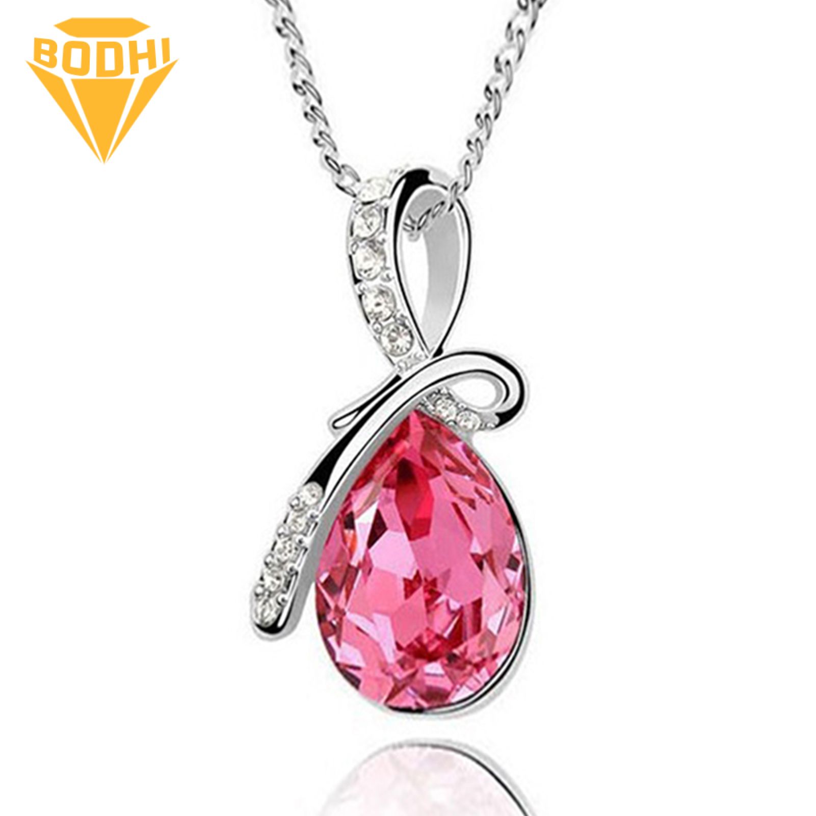 Teardrop Pendant Delicate Cute Lovely Heart Shaped Necklace for Party