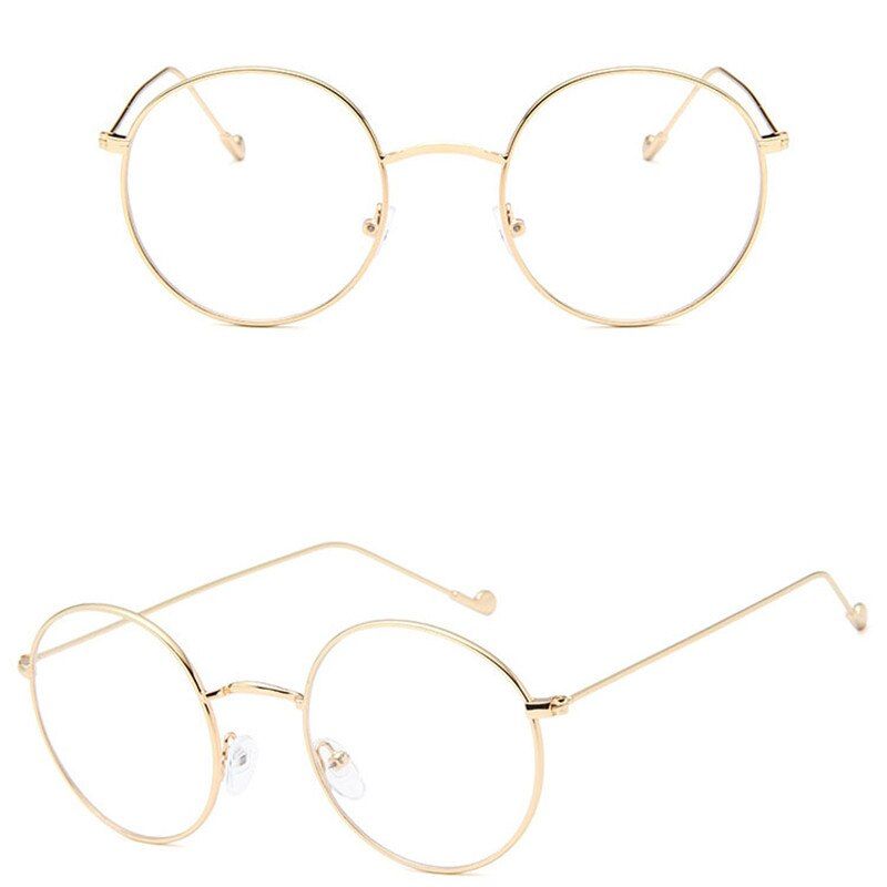 GoldRBRARE 2019 Vintage Round Metal Sunglasses Women Transparent Lens Glasses Lady Retro Glasses Lunette De Soleil Femme UV400