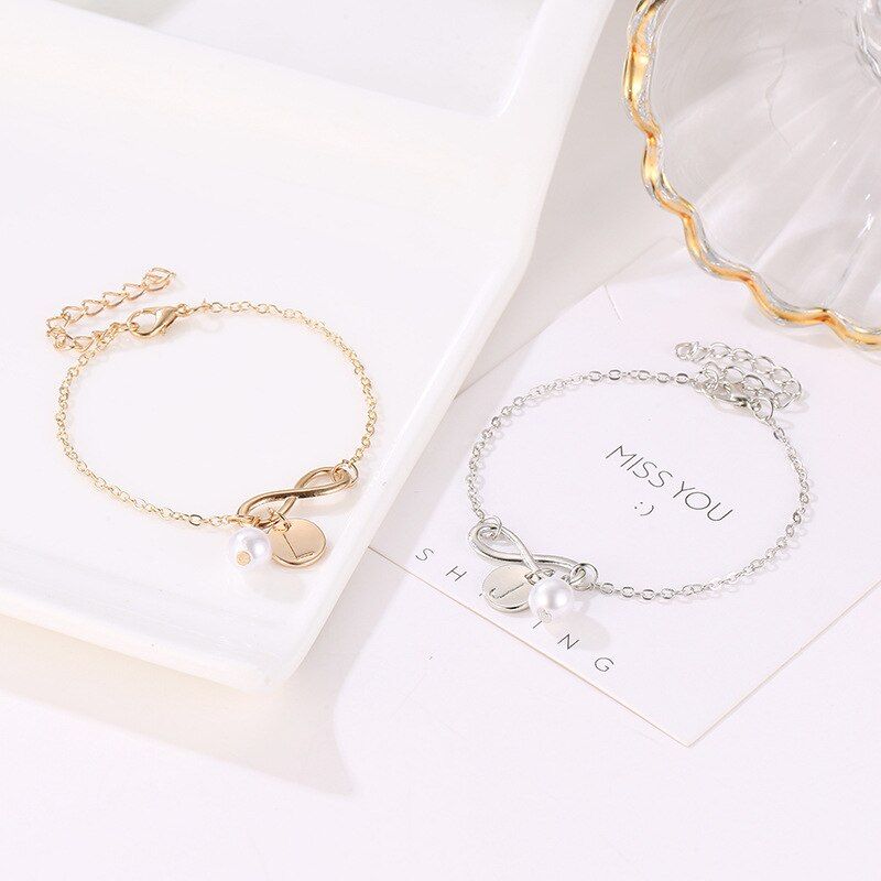 26 Alphabet Initial Letter Bracelet Bangles for Women Girl Fashion Letter Initial Charm Jewelry pulseira Love gift