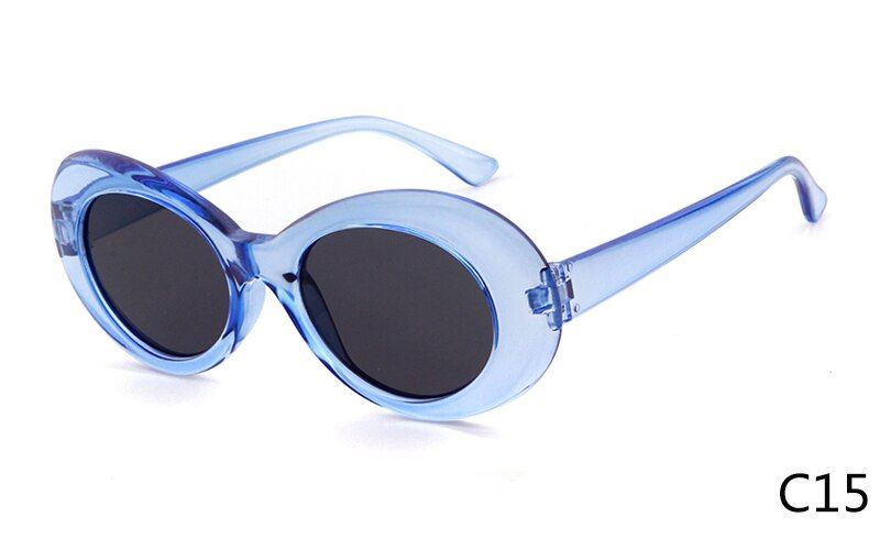 C15Good Win Kurt Cobain Glasses Clout Goggle Sunglasses Women Men Small Oval Sunglasses For Women Men Black Red Shades Men