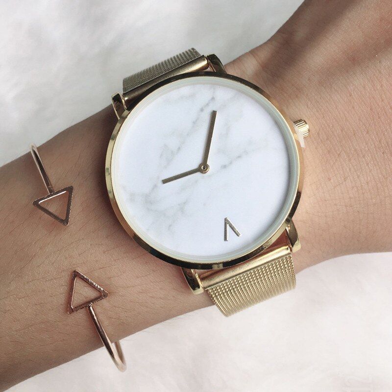 Women Watches Mesh Strap Marble Quartz Watch Simple Casual Ladies Watches Stainless Steel Watch zegarek damski reloj mujer