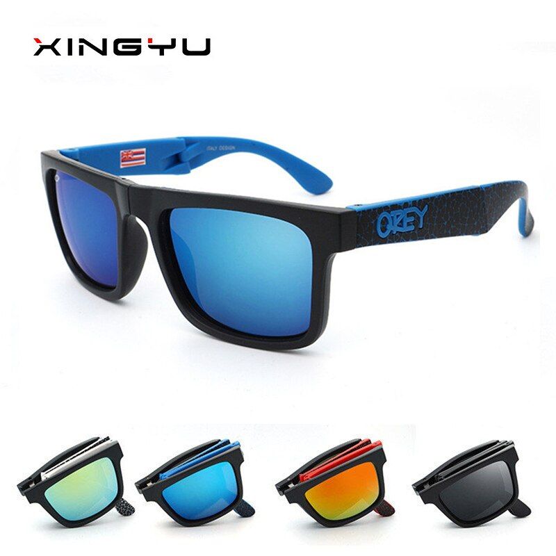C42021 Folding Sunglasses KEN BLOCK Men Brand Designer Sun glasses Reflective Coating Square Spied For Women Oculos Eyewear gafas