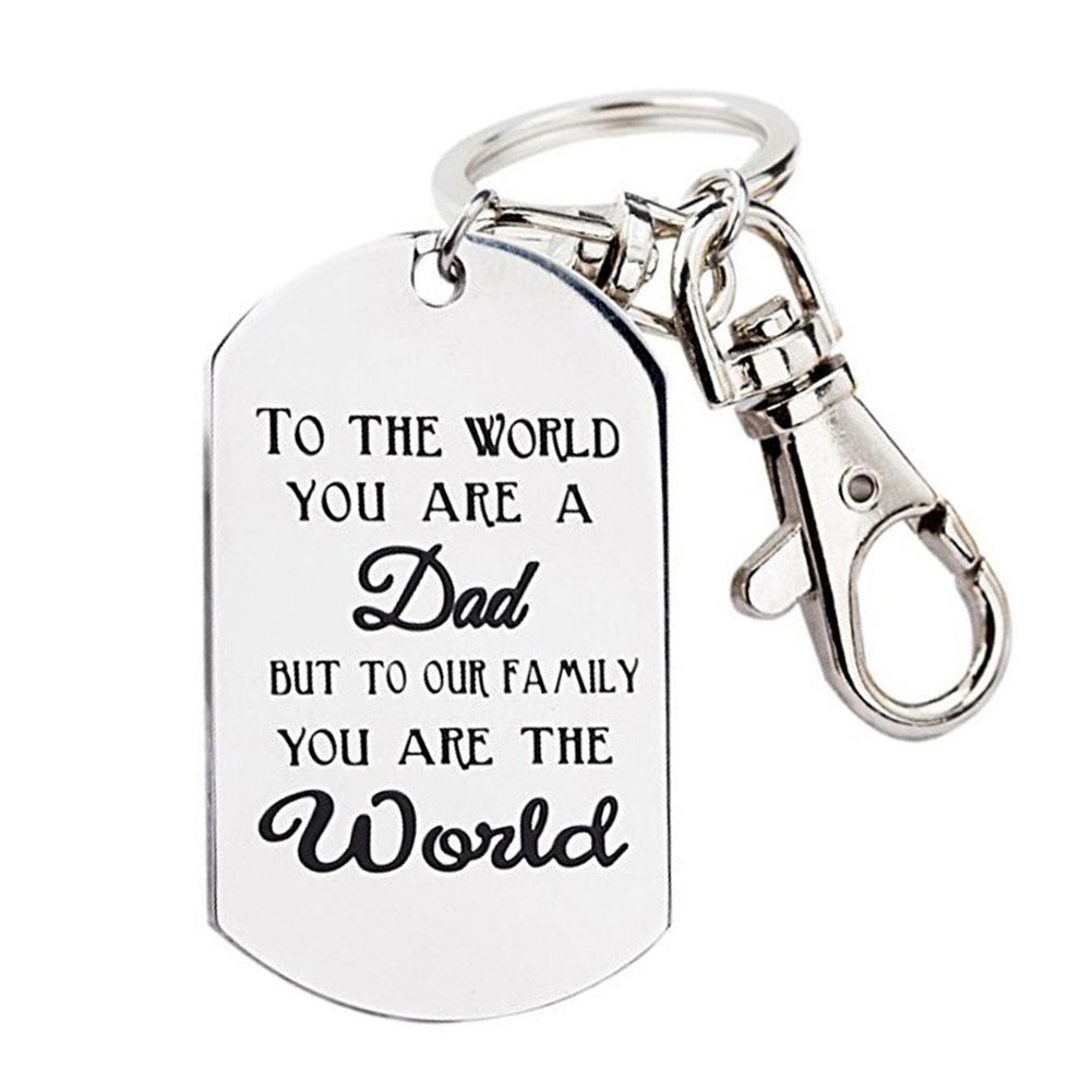 Men Letters Tag Pendant Charm Car Keychain Key Ring Holder Ornament Father Gift