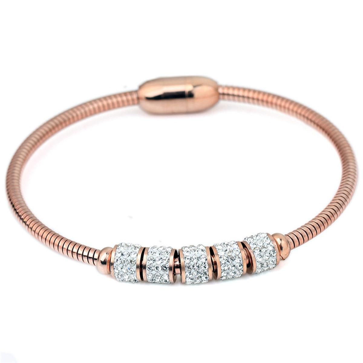 ZORCVENS 2020 Crystal Magnetic Bangle For Women Stainless Steel Charm Bracelet Bangles