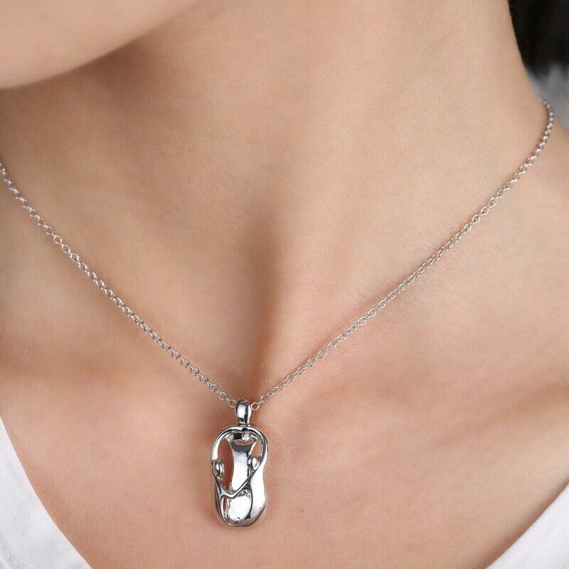 Hollow Heart Love Family Children Parents Kids Pendant Necklace Chain For Mother Father Son Daughter Mom Dad Thanksgiving Gift
