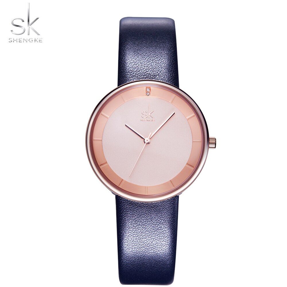 Shengke 2020 Brand Quartz Couple Watch Set Leather Watches For Lovers Black Simple Women Quartz Watch Men WristWatch Gifts