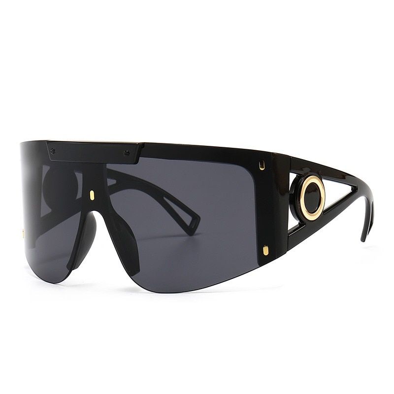 2021 new male ladies fashion in Europe and America big sunglasses UV400 protection against wind sand box connected sunglasses-C1-Wear glasses box