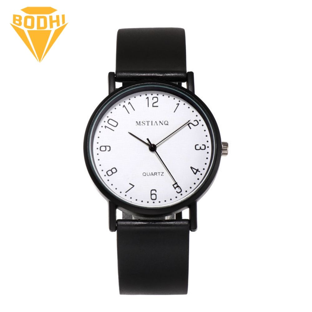 BODHI Unisex Fashion Faux Leather Band Analog/Number Display Sports Quartz Wrist Watch
