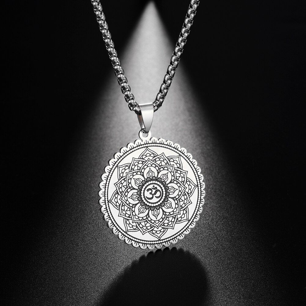 My shape Viking Necklaces Flower of Life Dome Geometry Women Om Yoga Chakra Pendant Mandala Choker Jewelry