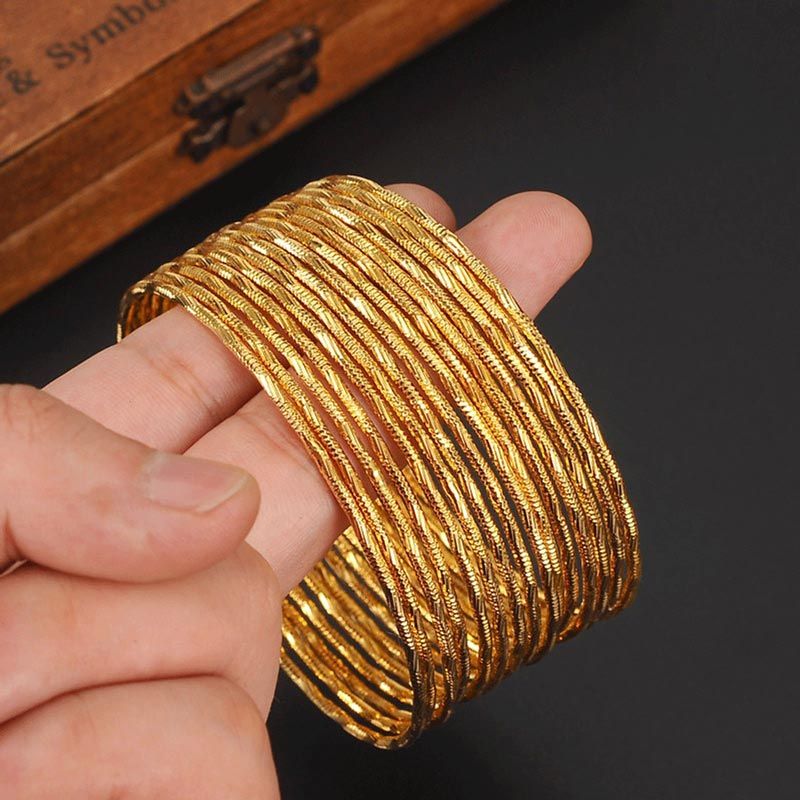 12Pcs Gold Plated Bangles