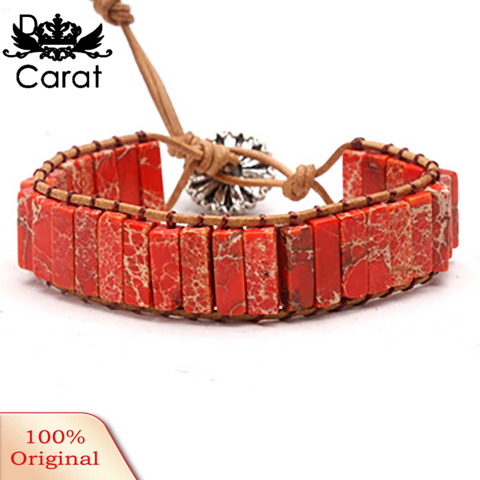 Carat Braided Wristband Adjustable Creative Colorful Stones Braided Bracelet