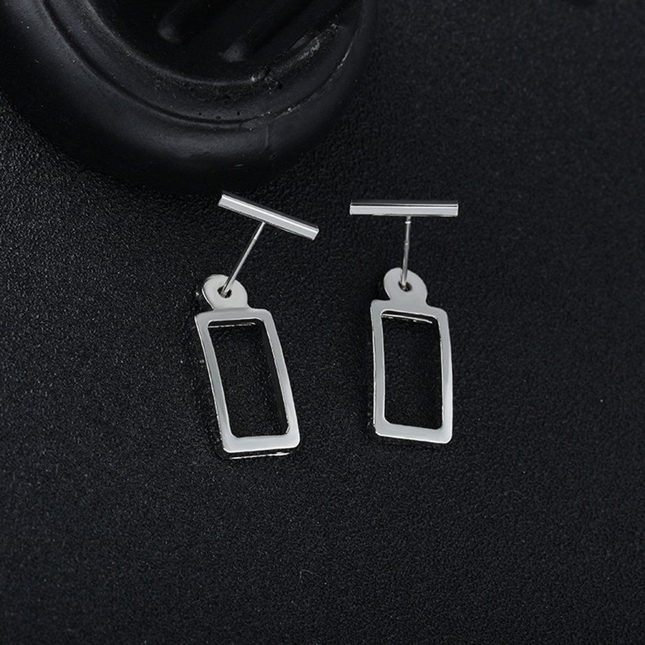 New design creative jewelry Geometric Rectangular Cutout Curved Stud Earrings