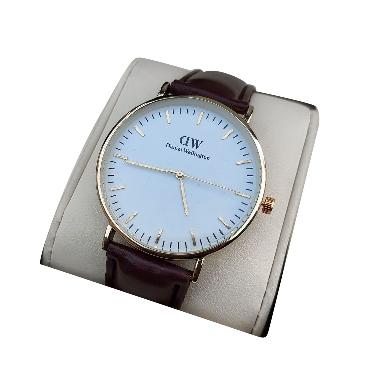 TOPONE Fashion Watch Strap Minimal Round Dial Classic Black Leather Strap Watches Wrist Watch