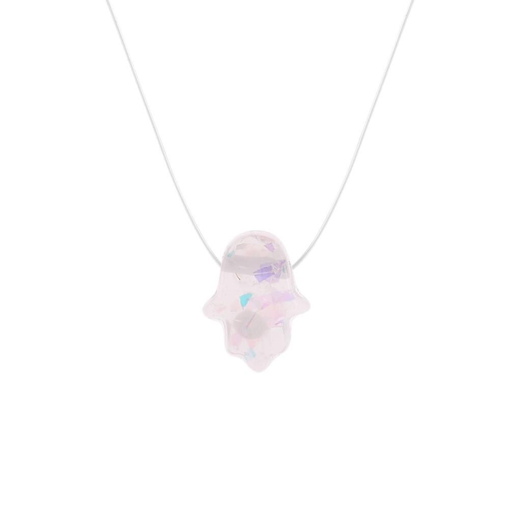Silver dazzling zircon necklace and invisible transparent fishing line Simple pendant chain and necklace decorated for women