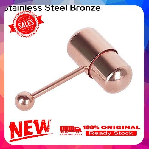 Unisex Cool Punk Hammer Shape Vibrating Tongue Bar Stud Body Piercing Jewelry