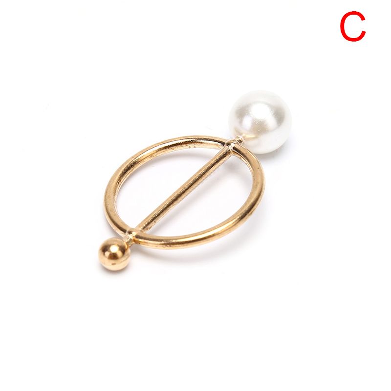 Pearl Brooch Pin Silk Scarf Buckle Women Shawl Scarf Clip Jewelry Accessories