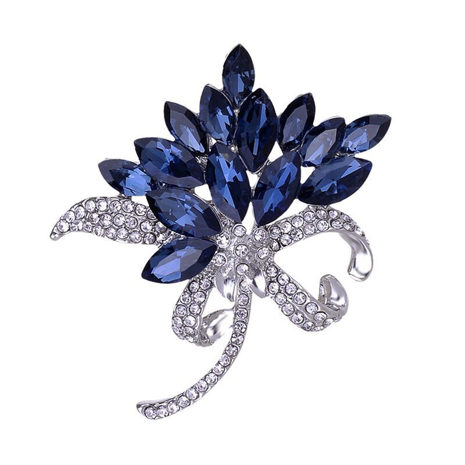 Amamia Brooch Sparkling Floral Rhinestones Brooch