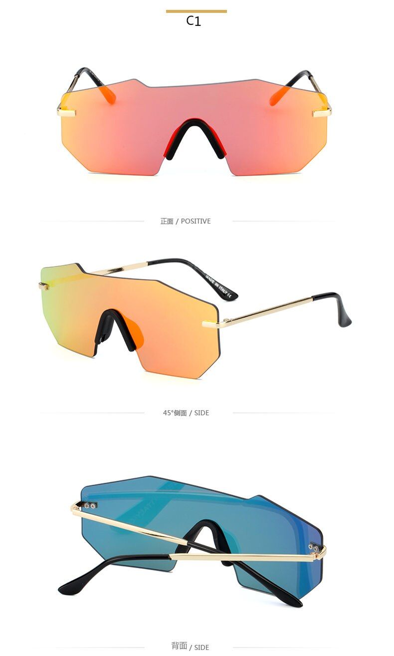 fashion unisex polarized rectangle sunglasses men women 2021 brand designer retro mirror frameless driving glasses oculos de sol