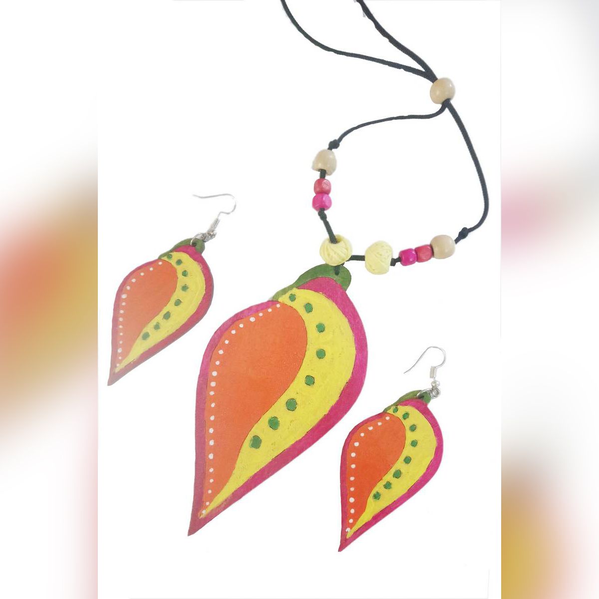 Wooden Hand Painted Jewellery Set for Women