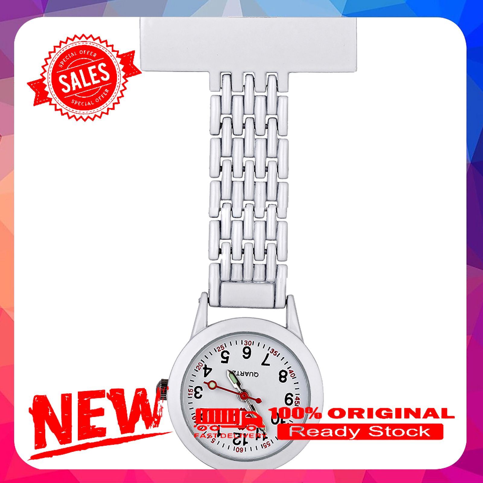 Watch Wearable Brooch Style Metal Nurse Pocket Watch for Gift