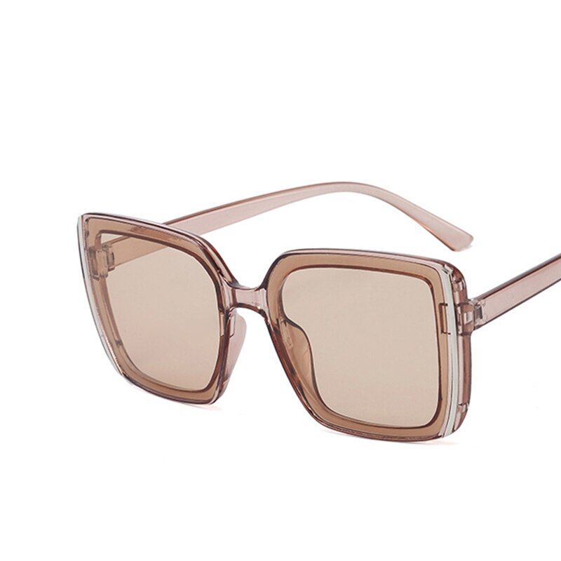 TeaTeaLeonLion Oversized Retro Sunglasses Women Vintage Sunglasses Women Luxury Brand Glasees for Women Square Oculos De Sol Feminino