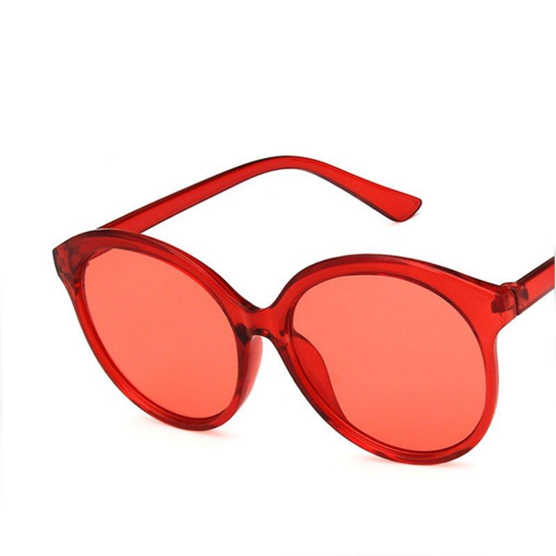 C3FullRedCOOYOUNG Fashion Brand Design Round Sunglasses Women Sweety Style Vintage Sun Glasses For Ladies Eyewear UV400