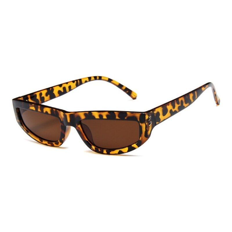 Leopard BrownNew Square Sunglasses Men Women White Frame Vintage Woman Brand Designer Fashion Sun Glasses Shades Eywear UV400