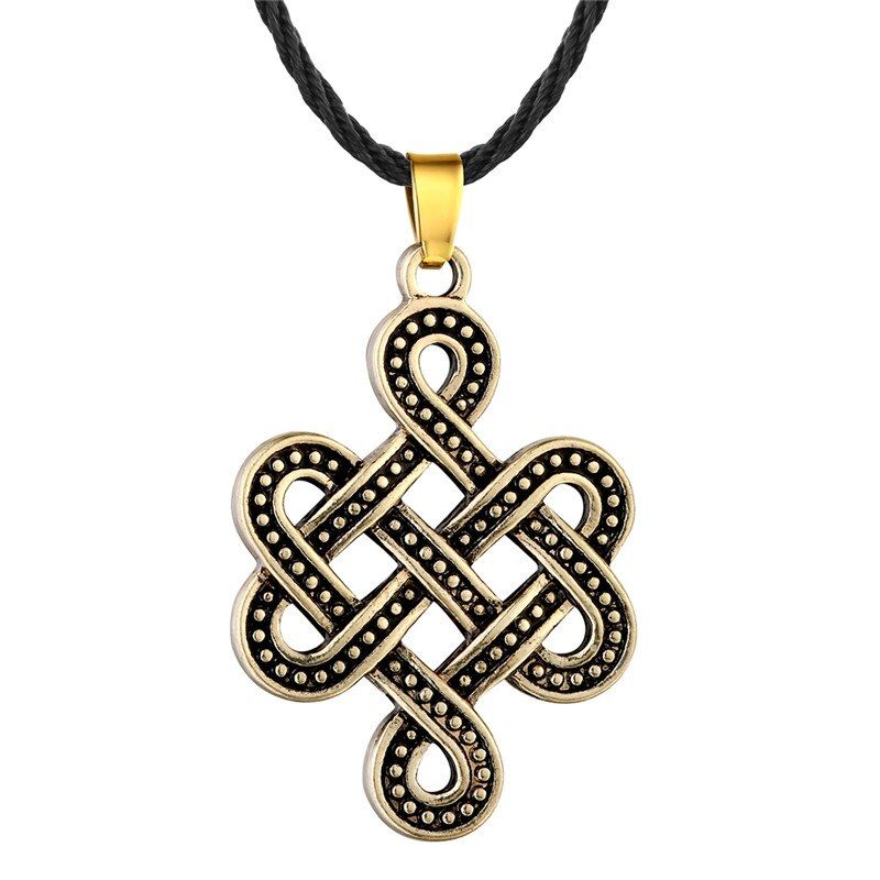 QIAMNI Eternity Irish Knot Infinity Amulet Necklace Pendant Slavic Scandinavian Viking Nordic Talisman Men Jewelry Accessories