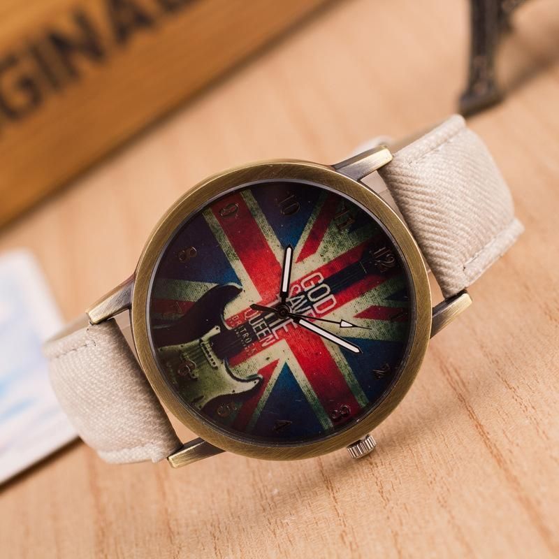 【BestGO】Fashion Women Quartz Watch Lady Gift Canvas strap Retro Analog Watches