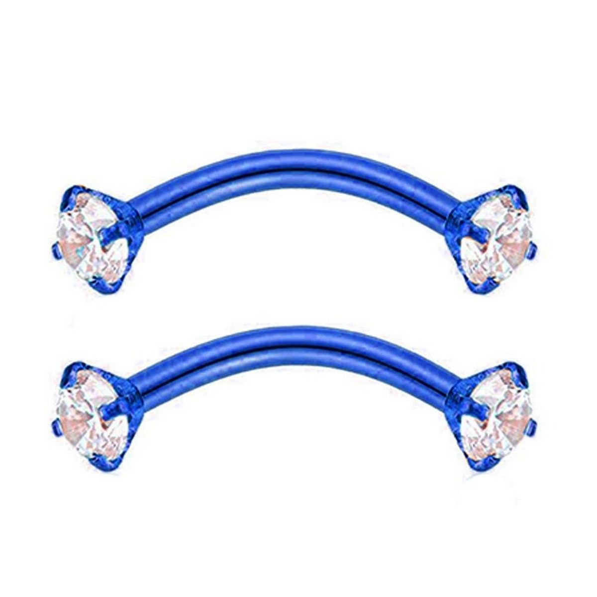 Fashion Women Round Cubic Zirconia Eyebrow Ring Barbell Piercing
