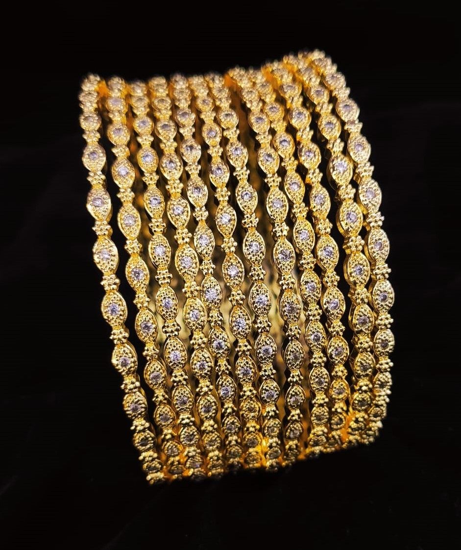 New design diamond cut bangle set wedding fashionable party wear gifted for ladies 12 pcs