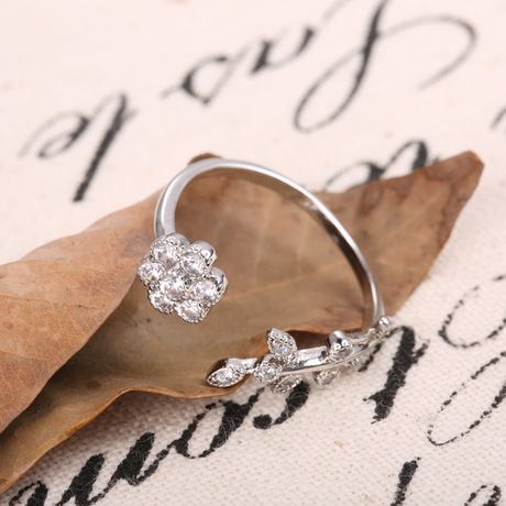 Silver Stone Alloy Finger Ring for Women