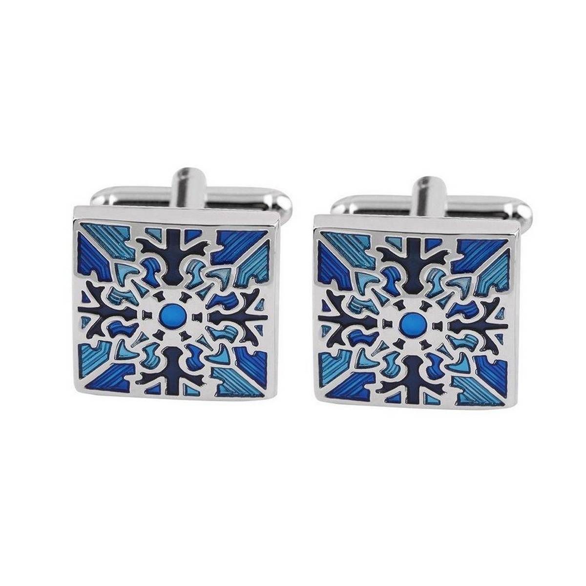 1 Pair Classic Mens Wedding Party Gift Shirt Square Blue Cufflinks Cuff Links