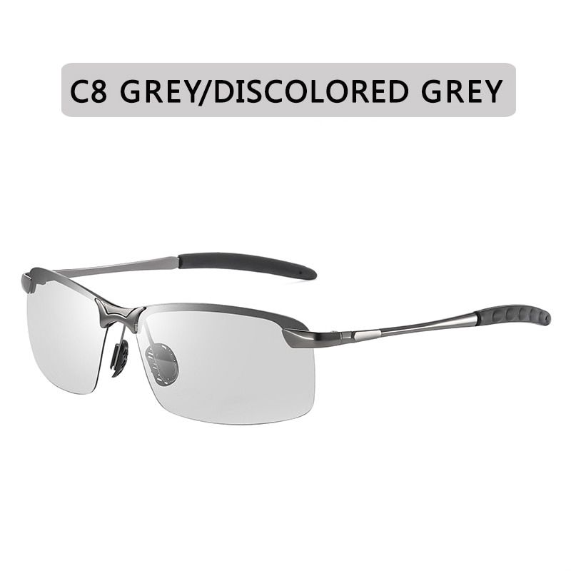 Change Color Photochromic Sunglasses Men Polarized Chameleon Glasses Male Sun Glasses Day Night Vision Driving Eyewear Gafas-C8
