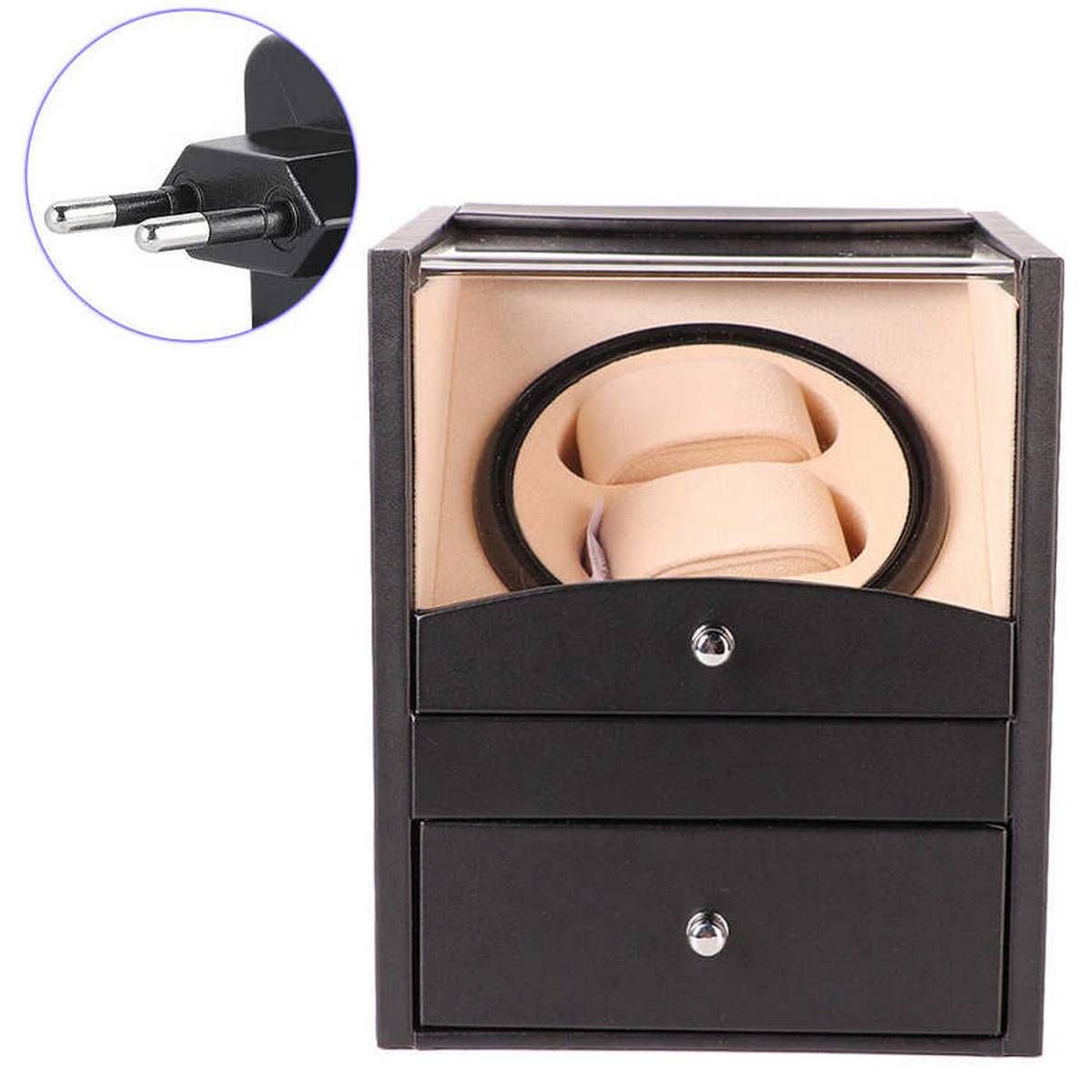 Watch winder box 2 + low noise automatic watch for mechanical wristwatch