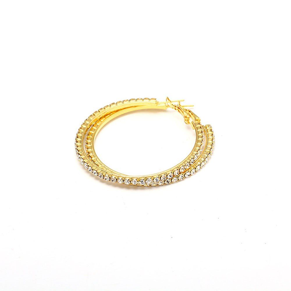 2020 Fashion Smooth Large Hoop Earrings Women Hyperbole Crystal Big Circle Earrings For Women Jewelry
