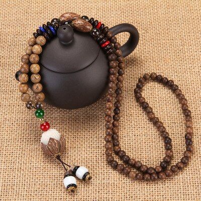 Necklaces Natural Stone Gourd Abacus Pendant Long Sweater Necklace For Women Men Jewelry(null)
