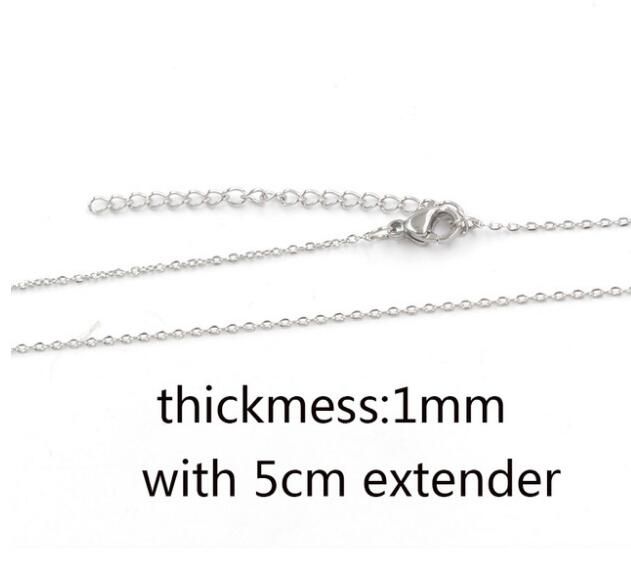 Fnixtar 10Pcs/Lot 40cm 45cm 50cm Stainless Steel DIY Necklace Chain 1mm 1.5mm 2mm Thickness Chain Necklace For Women's Jewelry