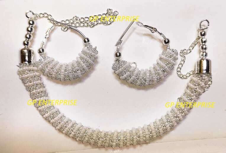 Pearl Setting Golden Metal Necklace set For Women - Necklace For Girls - Necklace For Girls