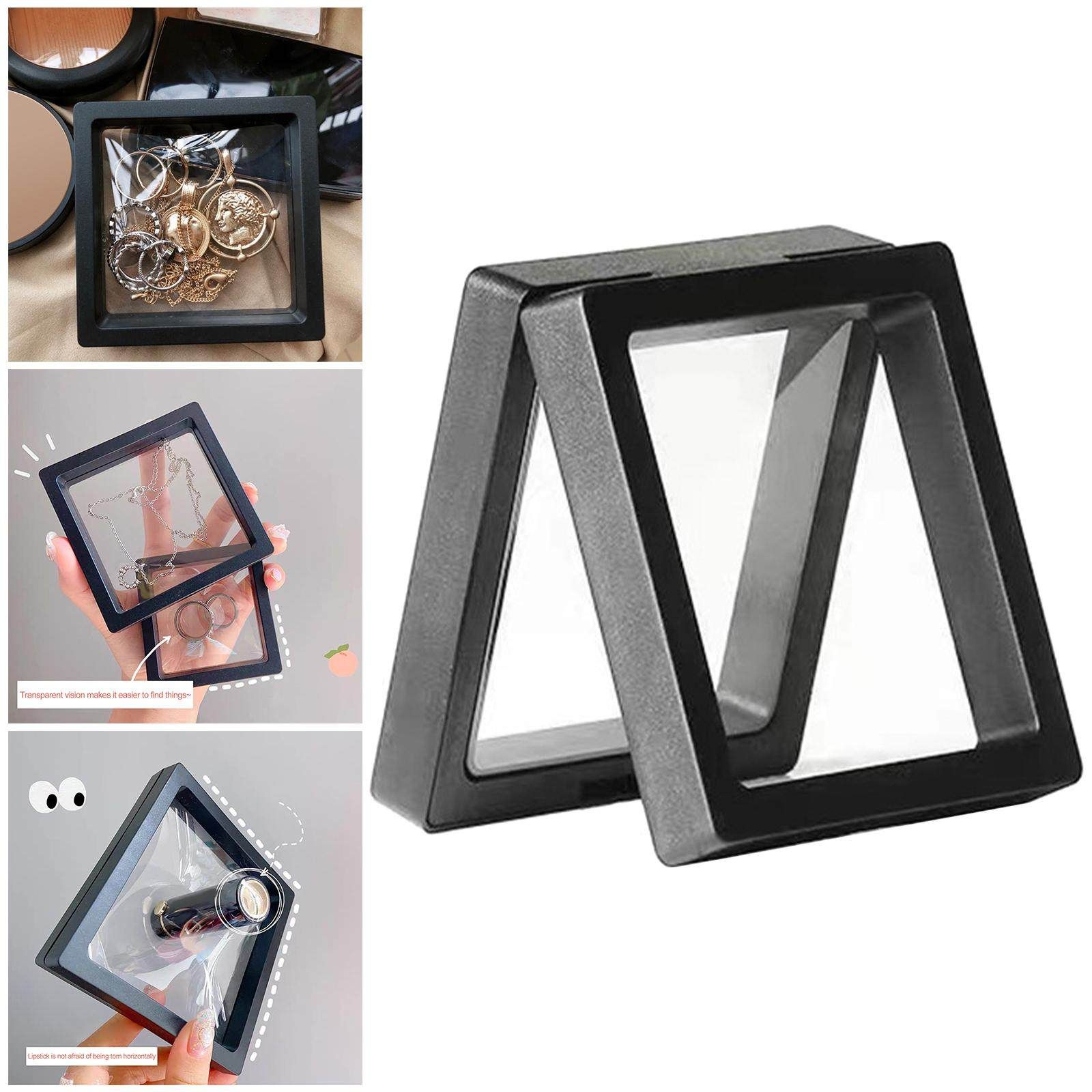 Floating Frame Jewelry Storage Box, PE Film Display Stands Holder Jewelry Organizer, for Jewelry