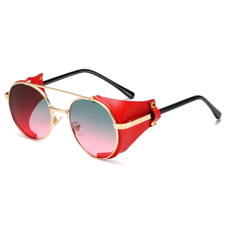 5Fashion Steampunk Sunglasses Brand Design Metal Round Sunglass Men Women Vintage Punk Sun glasses UV400 Shades Oculos de sol