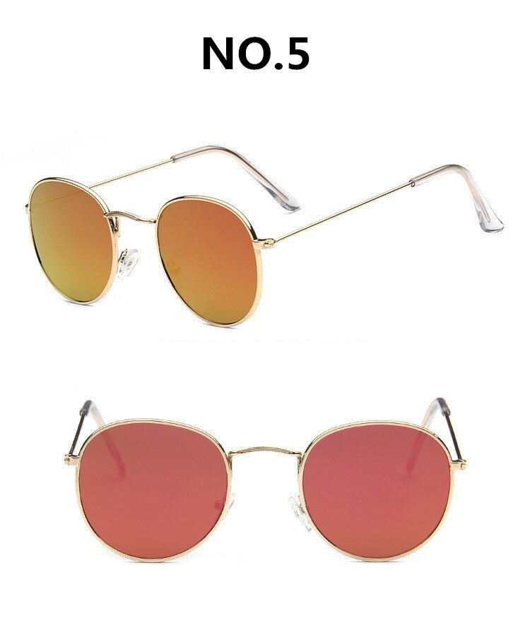 C5Vintage Alloy Women Sunglasses Luxury Brand Designer Classic Small Frame Driving Mirror Eyewear Oculos De Sol Masculino