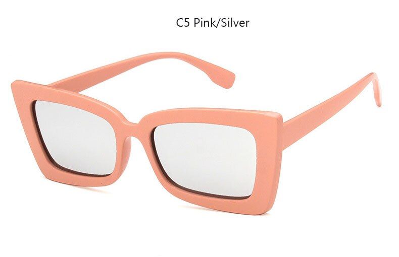 Pink SilverNew Rectangle Sunglasses Women Luxulry Brand Designer Vintage Square Shades Female Fashion Eyewear Brand Glasses ladies