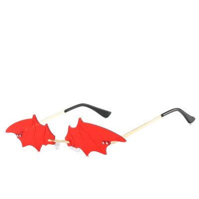 red goldVintage Fashion Personality Sunglasses Women Bat Shape Glasses Unisex Sun Glasses Eyewear Mirror Retro Punk Sun Glass for Female
