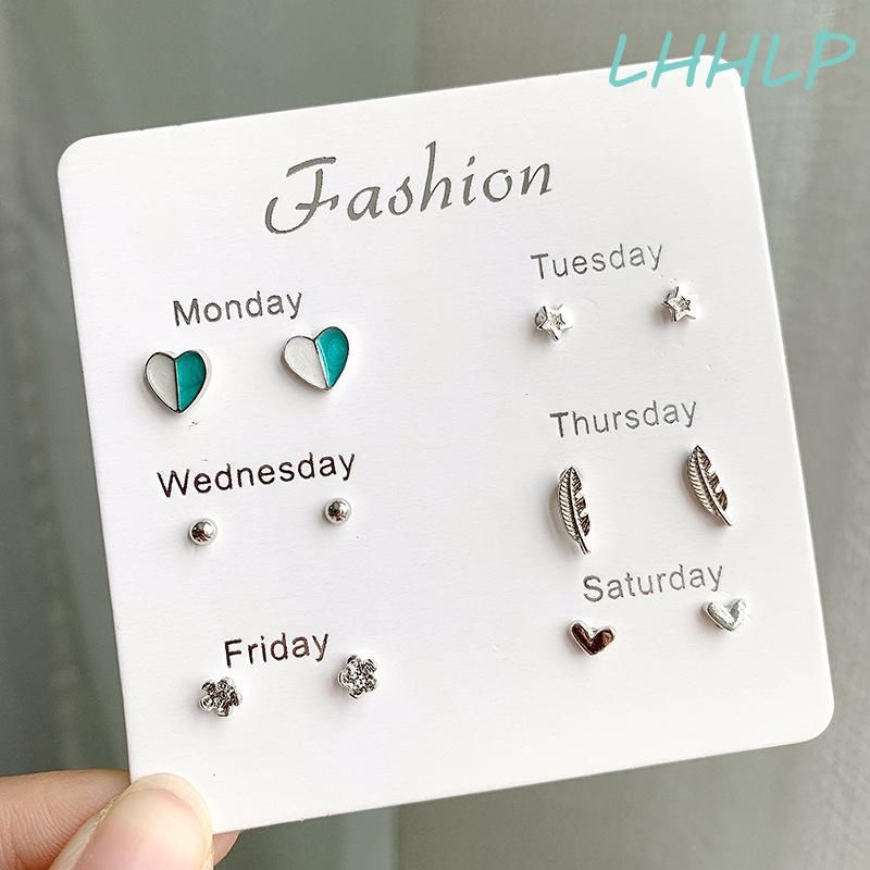 Fashion Earrings For Girl Female Students Simple Korean Cute Suit Combination Personality Earrings Ins Small Jewelry