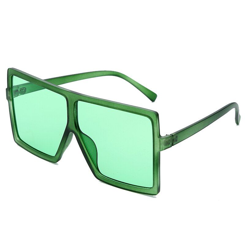 62019 Oversized Square Sunglasses Women Luxury Brand Trendy Flat Top Red Blue Clear Lens Vintage Men Gradient Shades UV400
