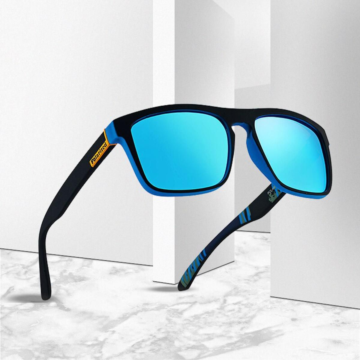 C4MultiYwjanp Polarized Sunglasses Men Women Reflective Coating Square Sun Glasses UV400 Driving Fishing Sport Eyewear Without Case