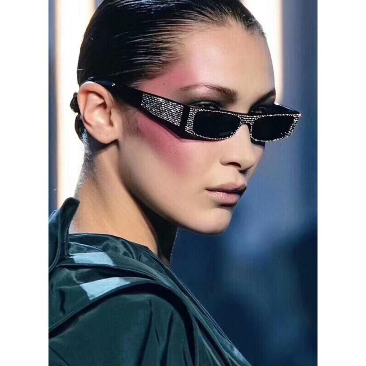 clear grayDiamond Square Sunglasses Women 2020 Brand small Crystal Sun Glasses Ladies Oculos Mirror Woman Shades sunglass UV400
