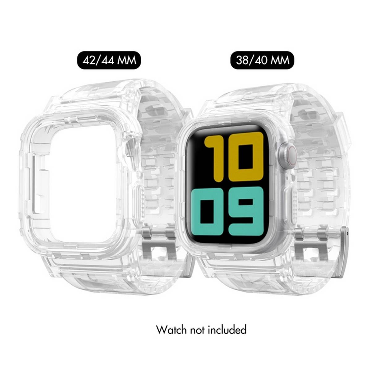 Suitable for 1/2/3/4/5 Generations Apple Watch IWatch Strap Protective Shell Silicone Sleeve Transparent 38/40mm