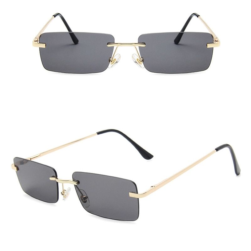 2021 Square Sunglasses Women Brand Designer Fashion Rimless Gradient Sun Glasses Shades Cutting Lens Ladies Frameless Eyeglasses